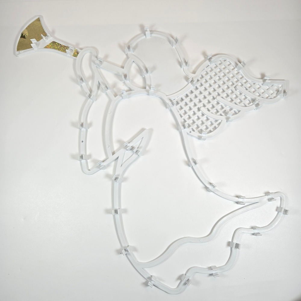 Vintage 90s Light-up Angel Lighted Indoor Outdoor Christmas Silhouettes Markee - Picture 3 of 11